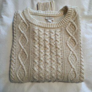 J.Crew Cream Cable Knit Sweater - Size S